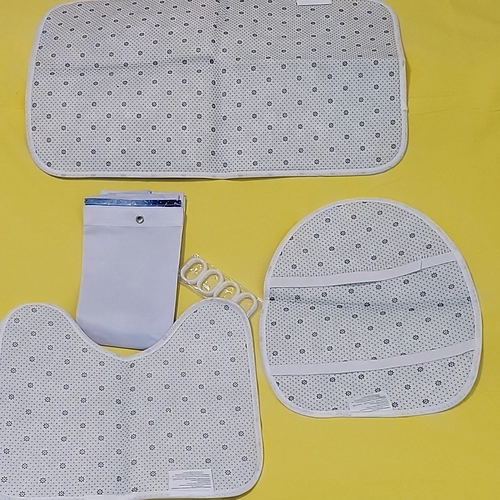 4 Pcs Shower Curtain Set with Non-Slip Rugs Toilet Lid Cover and Bath Mat,